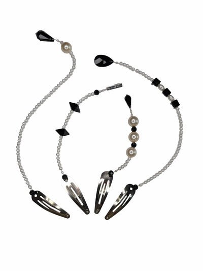 Set of 4 Hair Clips with Glass Beads-Lou de Bètoly-APOC STORE