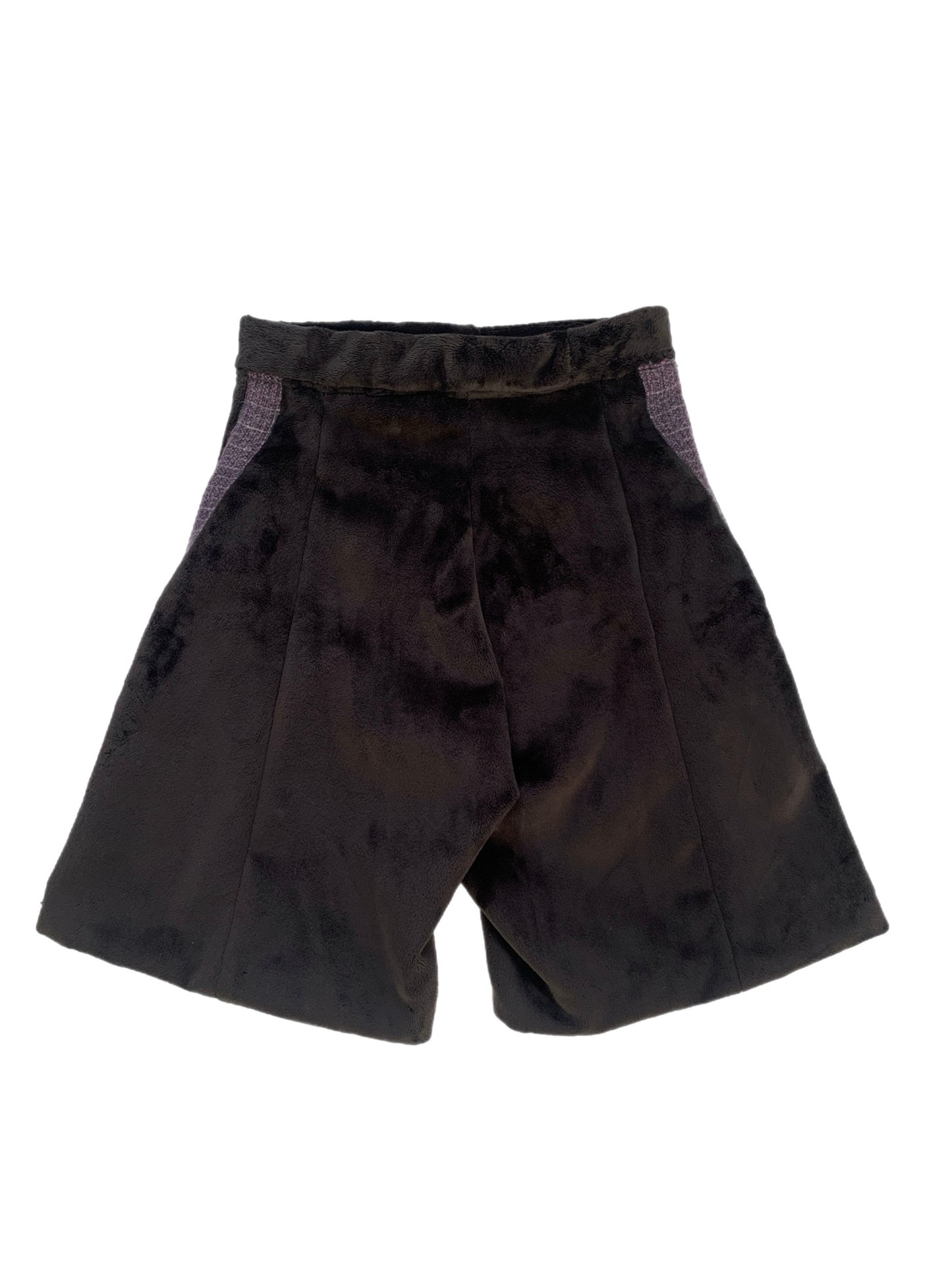 Velour Knee-Length Shorts-Polyhedron-APOC STORE