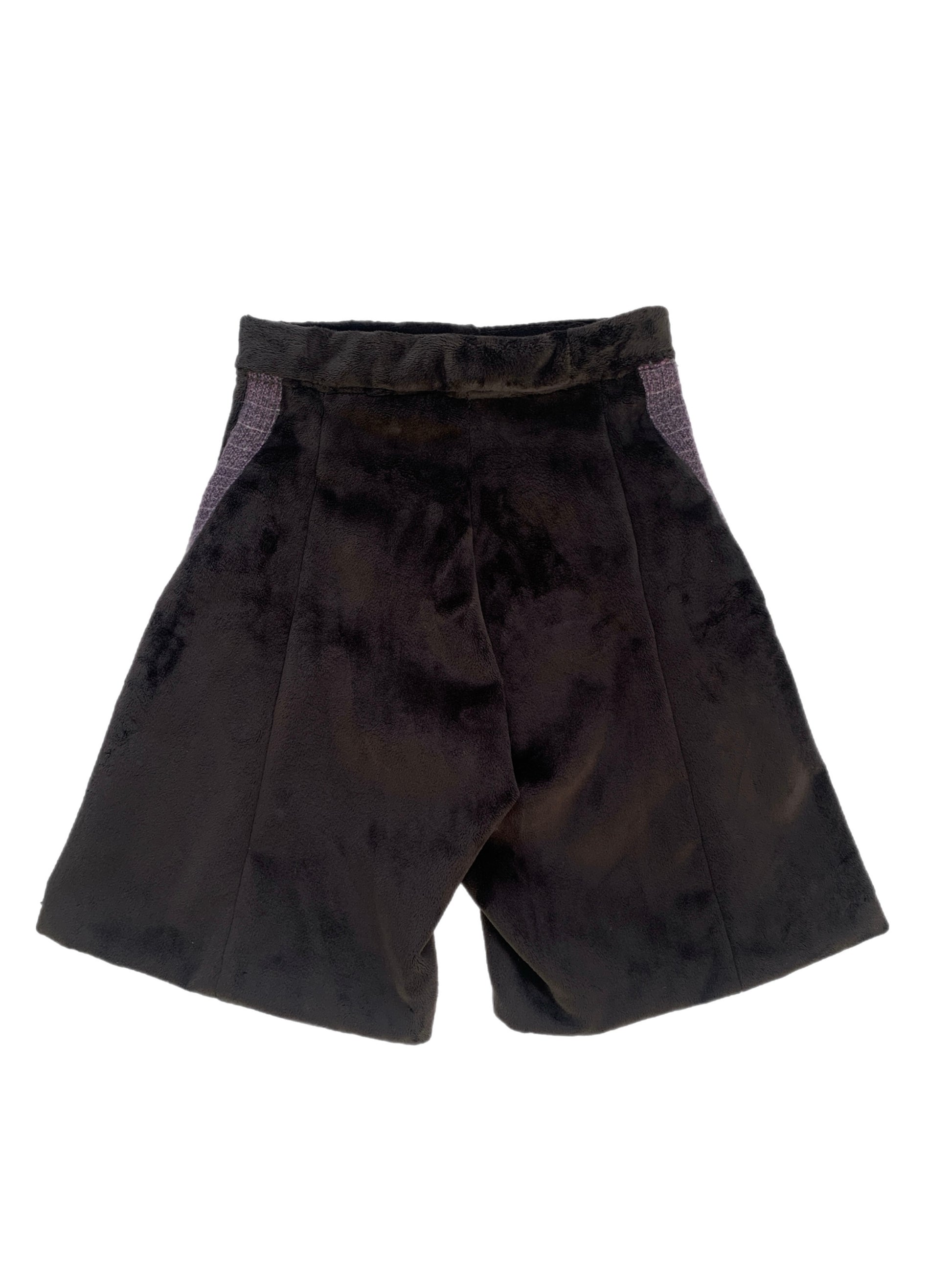 Velour Knee-Length Shorts-Polyhedron-APOC STORE