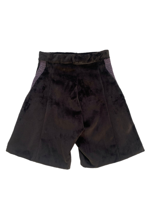 Velour Knee-Length Shorts-Polyhedron-APOC STORE