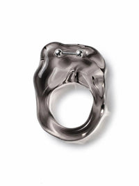 Brutalist Pierced Glass Ring 0117-Rain and Rivers-APOC STORE