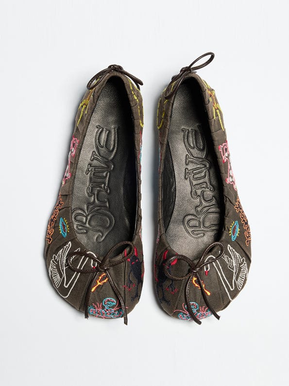 BAGGY BALLET FLAT - VINTAGE BROWN-BHIVE-APOC STORE