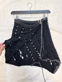 Black Ladder Knit Skirt - Size S-Sania Parvez-APOC STORE