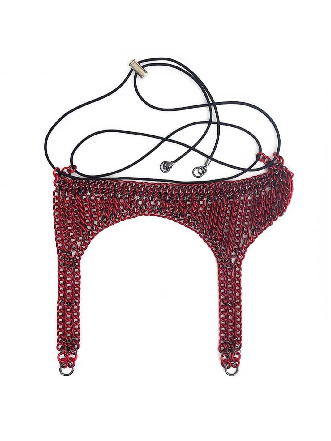 RED CHAINS Thigh Garter Belt-JALACONDA-APOC STORE
