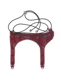 RED CHAINS Thigh Garter Belt-JALACONDA-APOC STORE