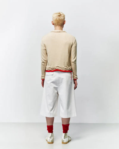 Cotton Wide Shorts 001 _White-Taekh-APOC STORE