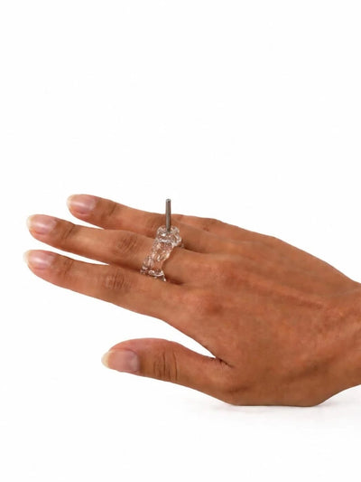 Candle and Flower Glass Ring 0136-Rain and Rivers-APOC STORE