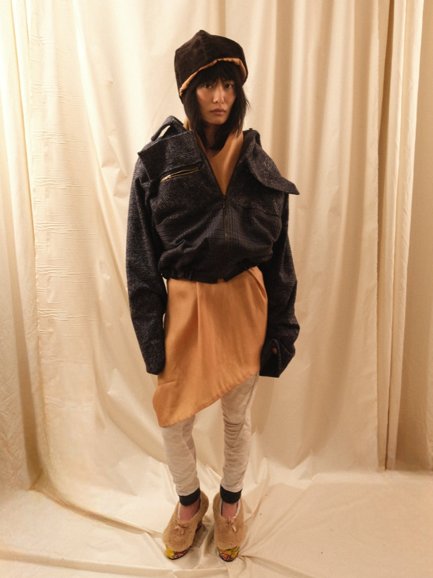 Oversized Tartan Jacket-Polyhedron-APOC STORE