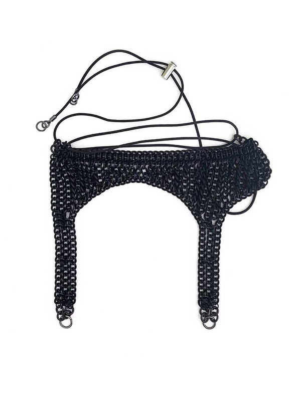 BLACK CHAINS Thigh Garter Belt-JALACONDA-APOC STORE