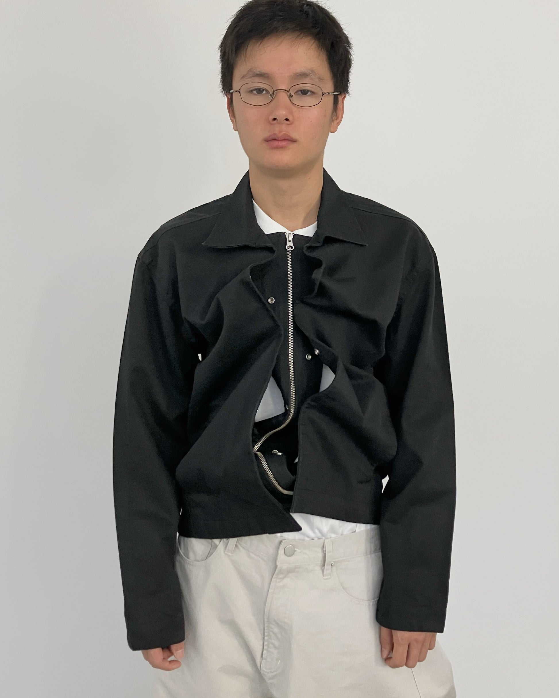 DETACHABLE ZIP JACKET BLACK-EGNARTS-APOC STORE