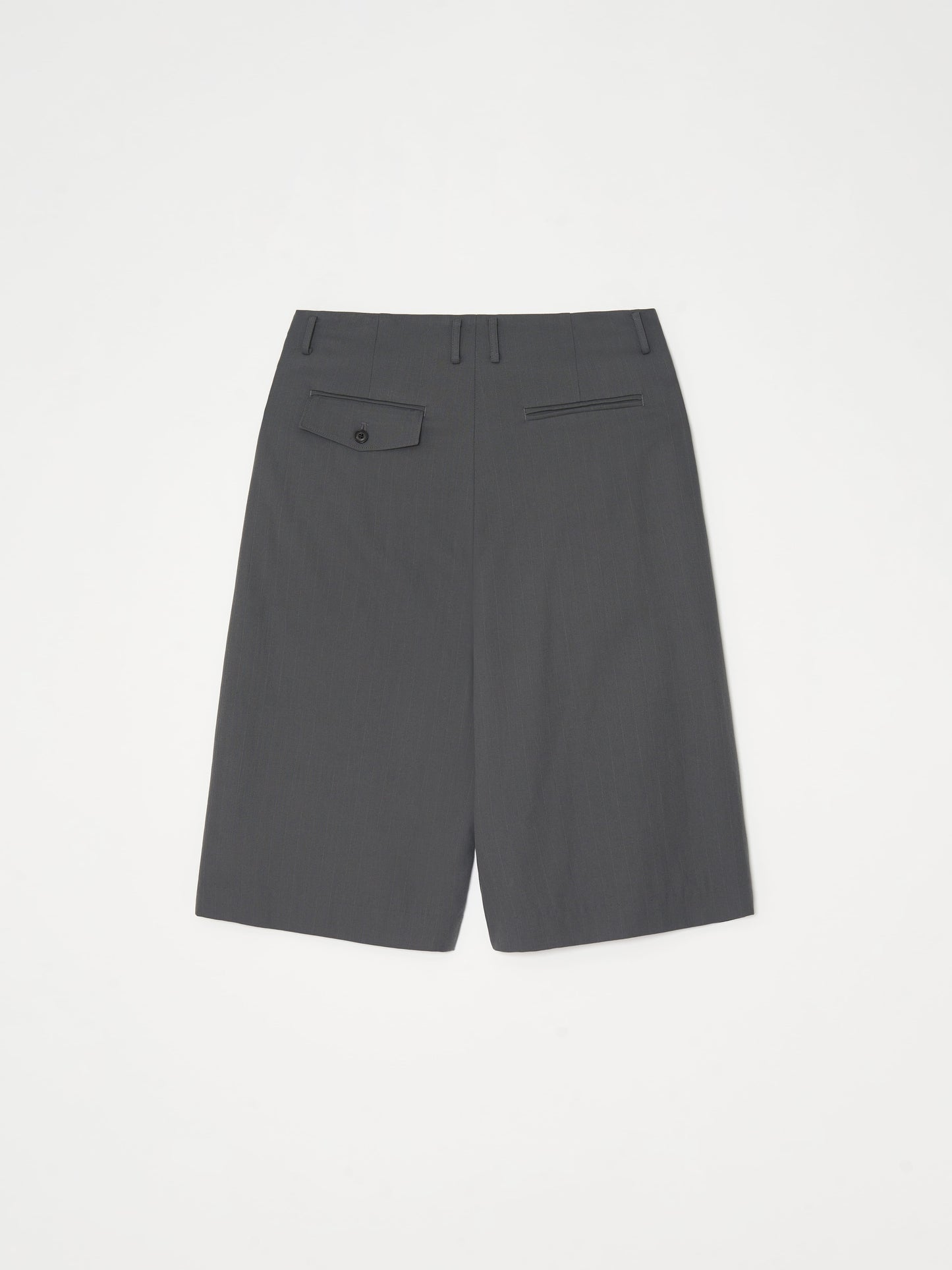 Draped Pocket Wool Shorts 001 _ Gray-Taekh-APOC STORE