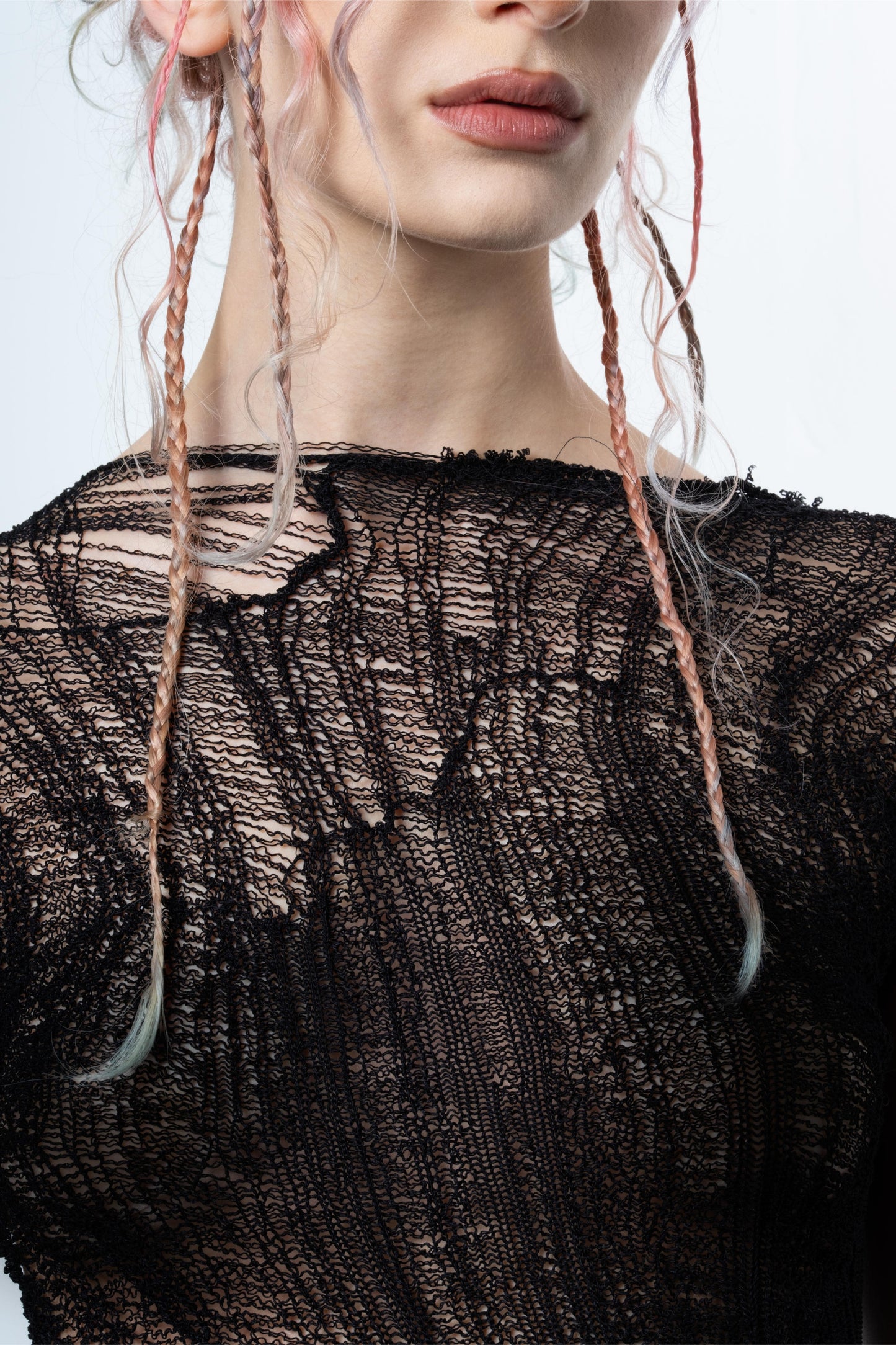 DISTRESSED BLACK DRESS-VÊTEMENT FRAGILE-APOC STORE
