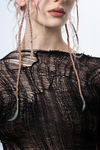 DISTRESSED BLACK DRESS-VÊTEMENT FRAGILE-APOC STORE