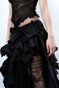 DISTRESSED BLACK TOP-VÊTEMENT FRAGILE-APOC STORE