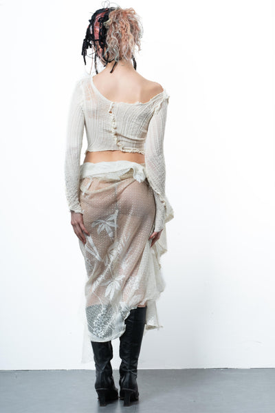 DISTRESSED OFF-WHITE TOP LONG SLEEVE-VÊTEMENT FRAGILE-APOC STORE