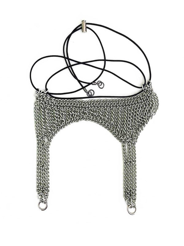 SILVER-GREEN CHAINS Thigh Garter Belt-JALACONDA-APOC STORE