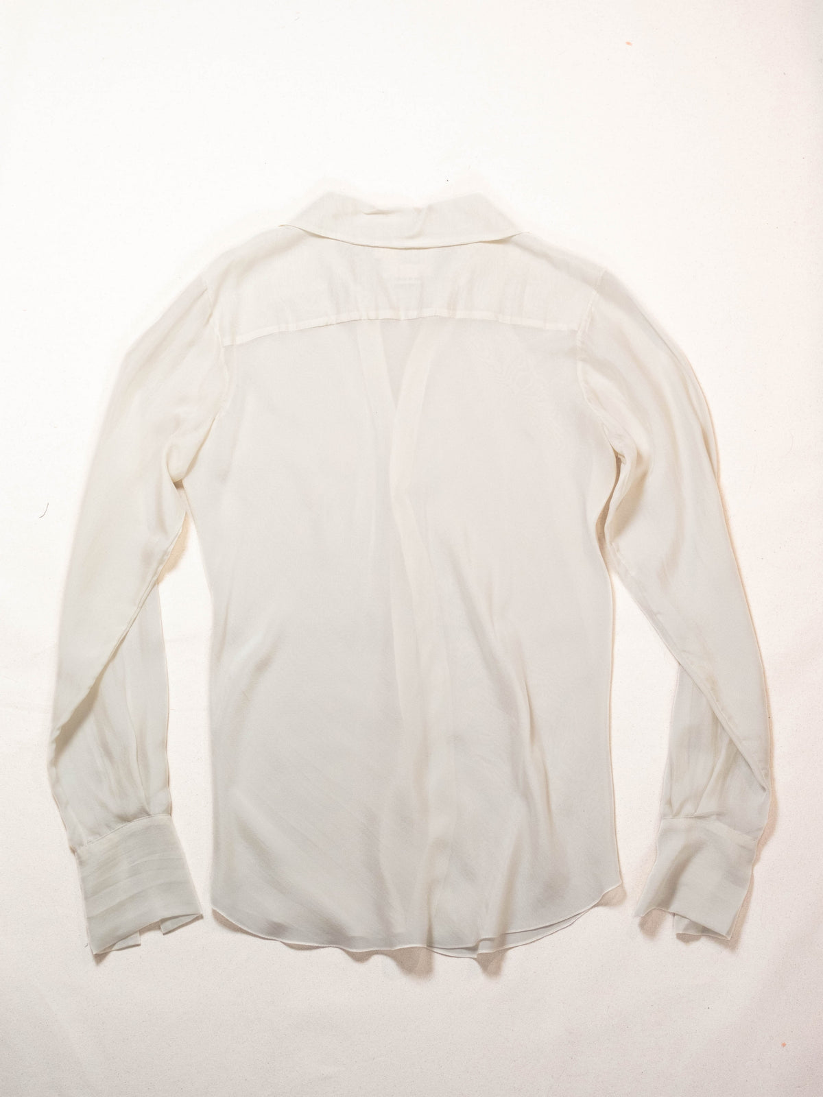 Bias Shirt in Ivory Silk-Pedro Trindade-APOC STORE