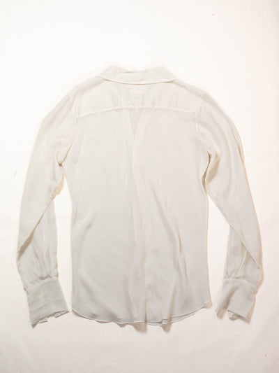 Bias Shirt in Ivory Silk-Pedro Trindade-APOC STORE