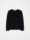 Glitch Draped Top Cashmere knit 002 - Black-Taekh-APOC STORE