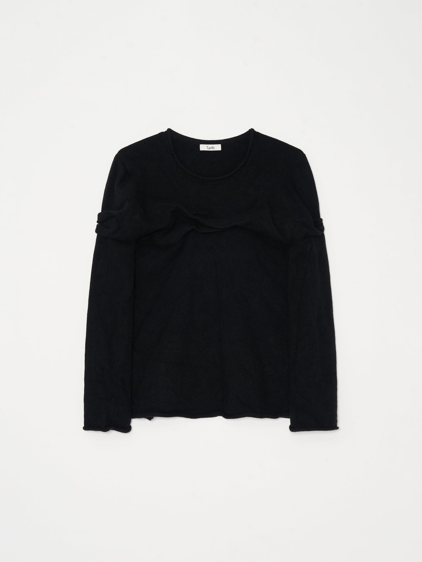 Glitch Draped Top Cashmere knit 002 - Black-Taekh-APOC STORE