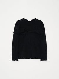Glitch Draped Top Cashmere knit 002 - Black-Taekh-APOC STORE