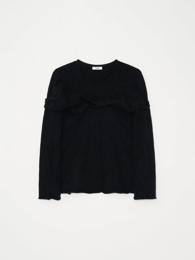 Glitch Draped Top Cashmere knit 002 - Black-Taekh-APOC STORE