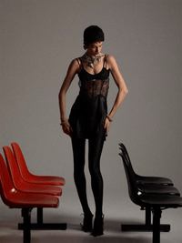 Vintage Silver Layered Chain Bow Choker-TRINITE Studio-APOC STORE