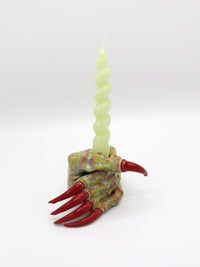 Green Paw Candlestick with Red Claws-Naomi Gilon-APOC STORE