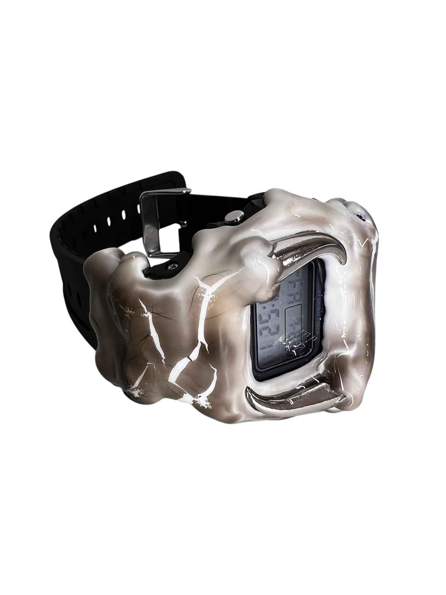 White watch with spikes