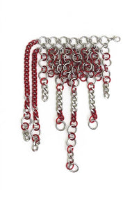RED + SILVER Fringe Bracelet-JALACONDA-APOC STORE