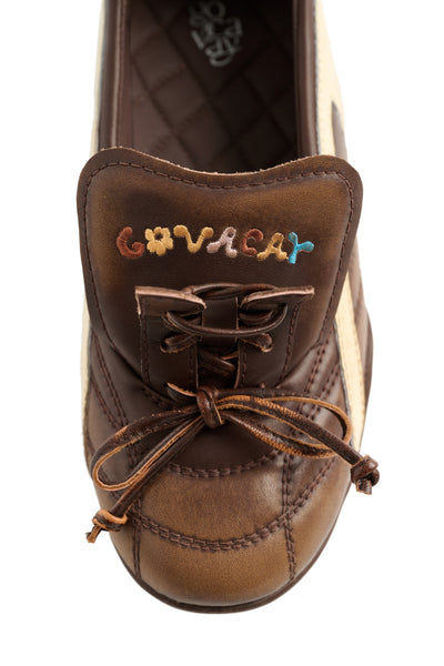 GO VACAY Tennis Ballerina Flats Brown-EMPTY BEHAVIOR-APOC STORE