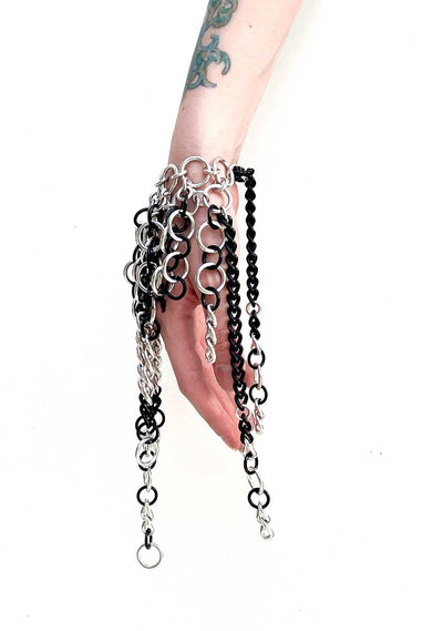 BLACK + SILVER Fringe Bracelet-JALACONDA-APOC STORE