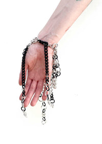 BLACK + SILVER Fringe Bracelet-JALACONDA-APOC STORE
