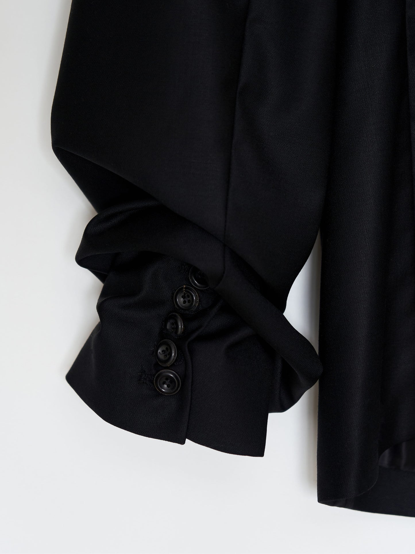 Glitched Sleeve Tailored Jacket 001 _ Black-Taekh-APOC STORE