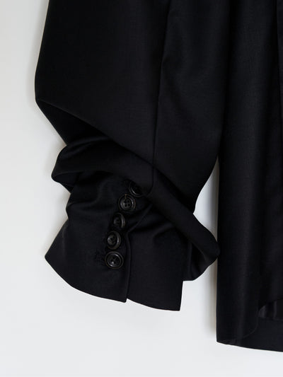 Glitched Sleeve Tailored Jacket 001 _ Black-Taekh-APOC STORE