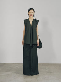 Black Cotton Wrap Sleeveless Top-arc us arkus-APOC STORE
