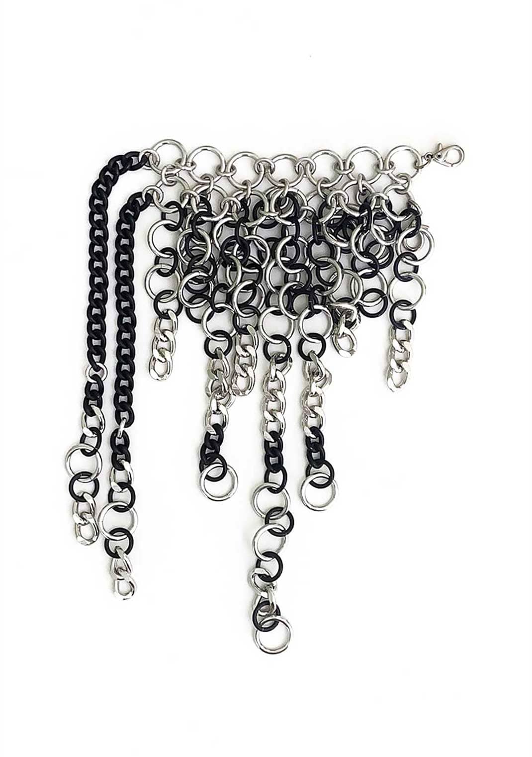 BLACK + SILVER Fringe Bracelet-JALACONDA-APOC STORE
