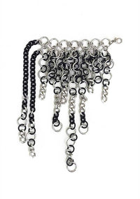 BLACK + SILVER Fringe Bracelet-JALACONDA-APOC STORE