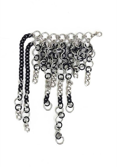BLACK + SILVER Fringe Bracelet-JALACONDA-APOC STORE