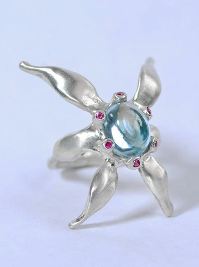 Blue Topaz Seaweed Ring-NORAIZUXX-APOC STORE