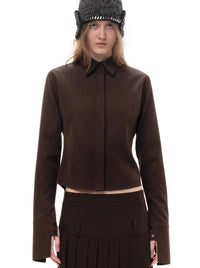 WOOL SHIRT IN BROWN-Urte Kat-APOC STORE