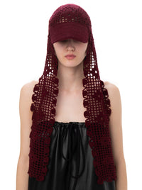 CROCHET SCARF CAP IN BORDO-Urte Kat-APOC STORE