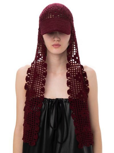 CROCHET SCARF CAP IN BORDO-Urte Kat-APOC STORE