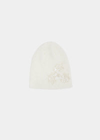 FLOWER PATCH BEANIE WHITE-SAENGIN STUDIOS-APOC STORE