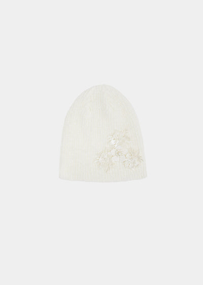 FLOWER PATCH BEANIE WHITE-SAENGIN STUDIOS-APOC STORE