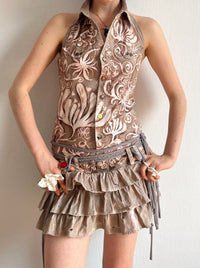 1 OF 1 FLOWERY RUFFLE DRESS-Anna Castellano-APOC STORE