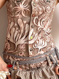 1 OF 1 FLOWERY RUFFLE DRESS-Anna Castellano-APOC STORE