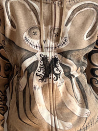 1 OF 1 EVIL BUNNY BEIGE HOODIE-Anna Castellano-APOC STORE