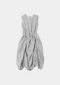 JERSEY SHIRRING DRESS GRAY-SAENGIN STUDIOS-APOC STORE