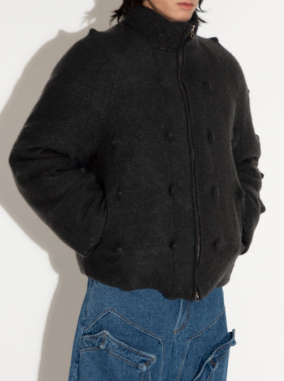 Spiky Padded Jacket Black-Woojun Jang-APOC STORE